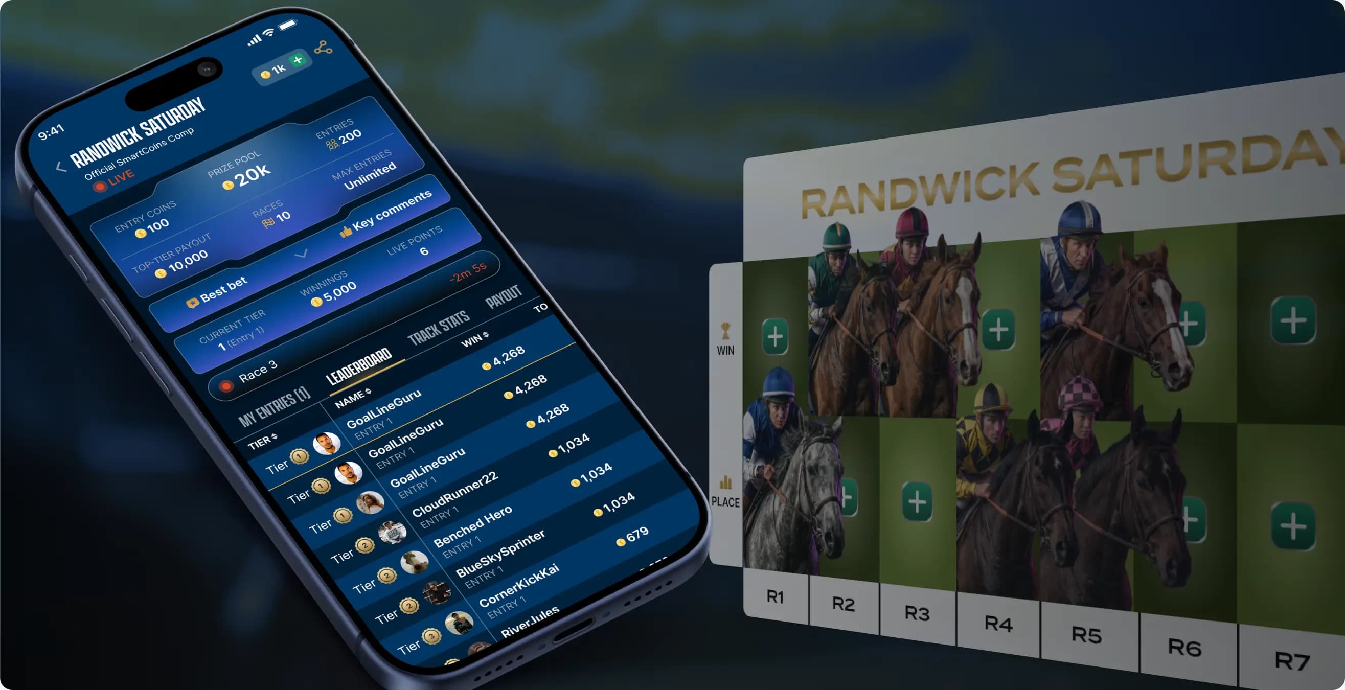 Selecting runners and building a virtual horse stable