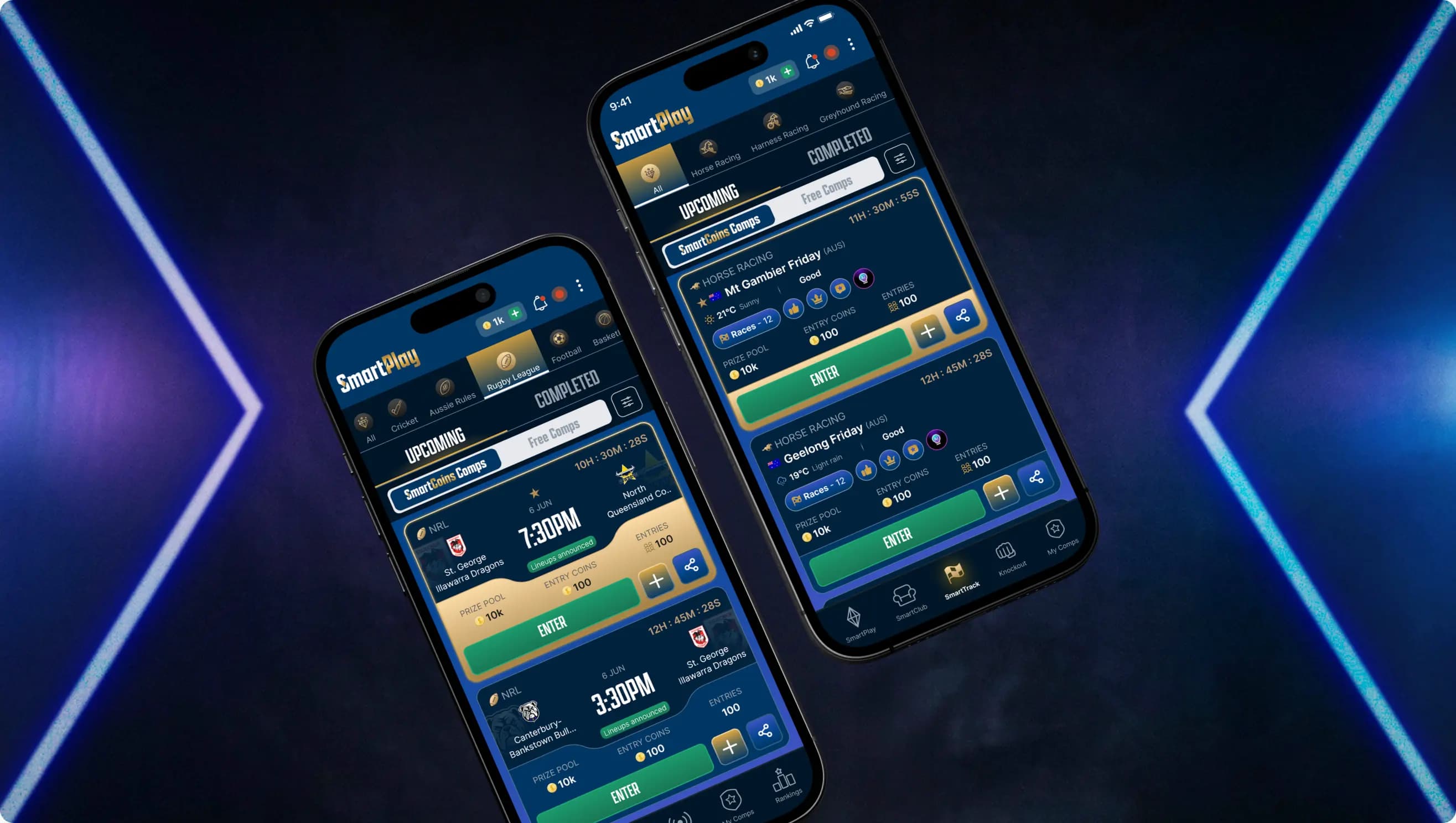 Tracking live scores and reward points on SmartTrack